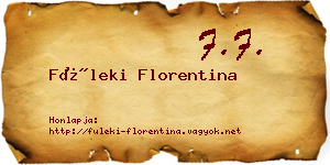 Füleki Florentina névjegykártya